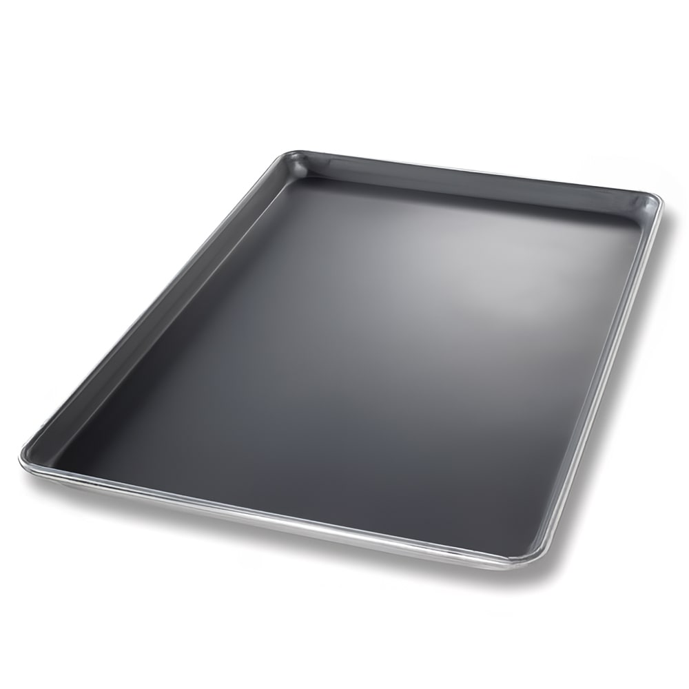 225-40858 1/2 Half Size Bun / Sheet Pan - 18" x 13" x 1", 18 gauge Aluminum, DuraS...