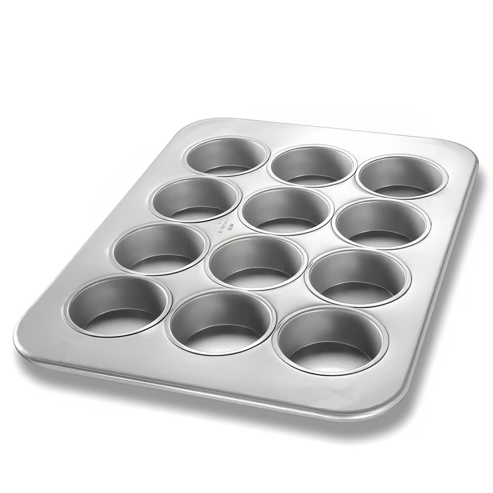 225-43215 Texas Muffin Pan, Makes (12) 3 3/16" Muffins, AMERICOAT Glazed 26 ga Aluminized St...