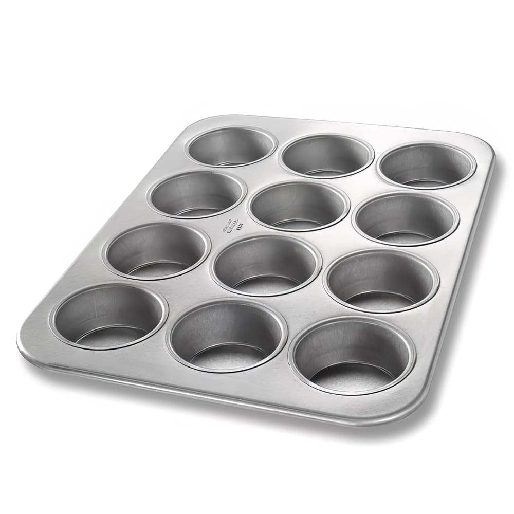 225-43375 Jumbo Muffin Pan, Makes (12) 3 3/16" Muffins, AMERICOAT Glazed 26 ga Aluminized St...