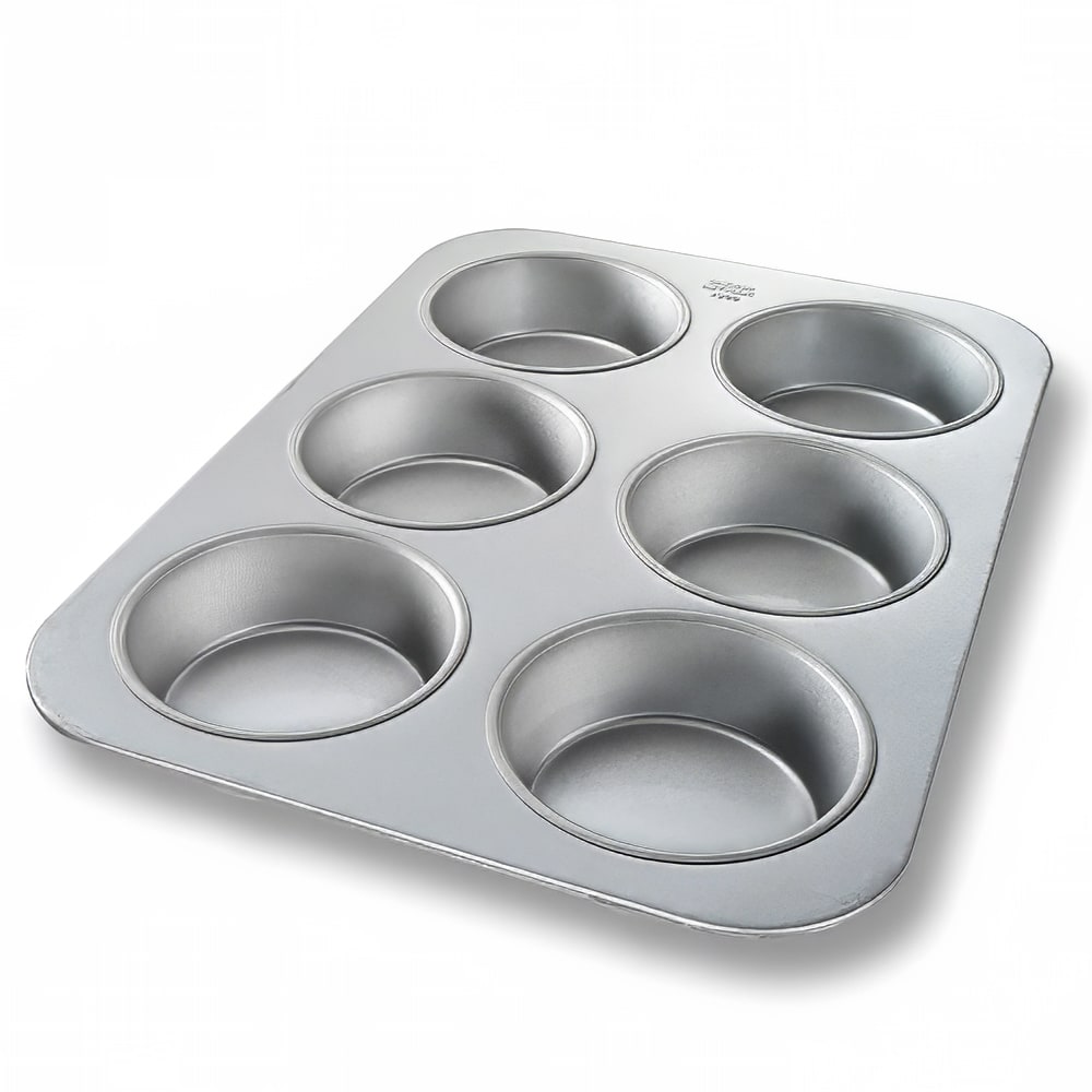 225-44305 Oversized Jumbo Muffin Pan, Makes (6) 4 1/4" Cakes, AMERICOAT Glazed 26 ga Alumini...
