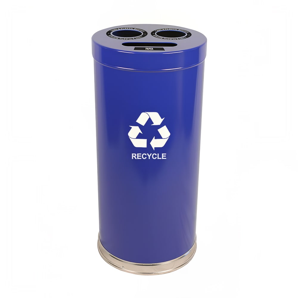 125-15RTBL 24 gal Multiple Materials Recycle Bin - Indoor, Multiple Sections, Decorative