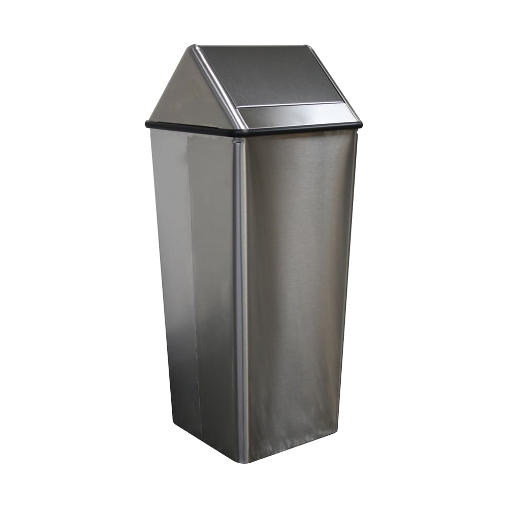 Witt 1411HTSS 21 gal Indoor Decorative Trash Can - Metal, Stainless Steel