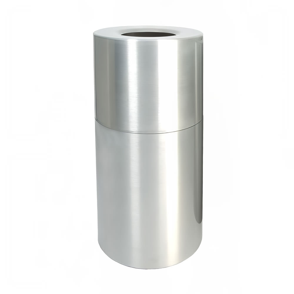 125-AL18CLR 24 gal Indoor Decorative Trash Can - Metal, Clear Coat