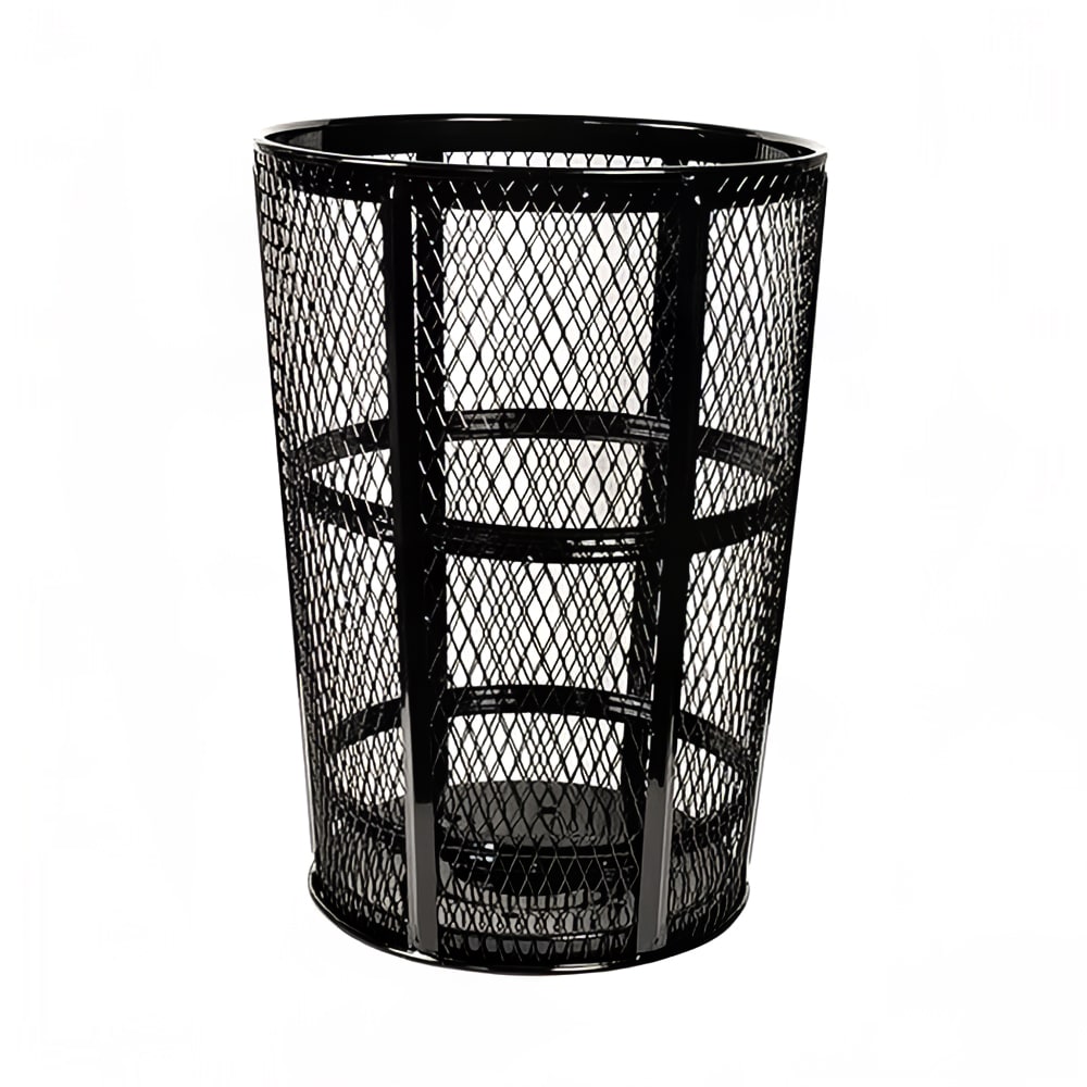 125-EXP52BK 48 Gallon Outdoor Trash Can w/ See Through Mesh, Black Finish