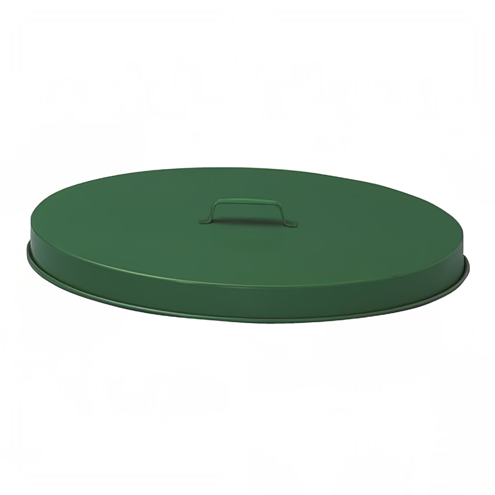 125-FT255P Round Flat Trash Can Lid - Metal, Green