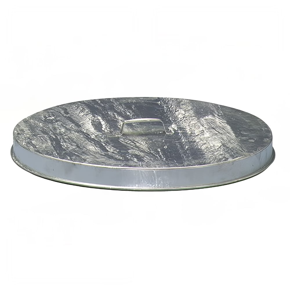 125-FT256G Round Flat Trash Can Lid - Metal, Galvanized