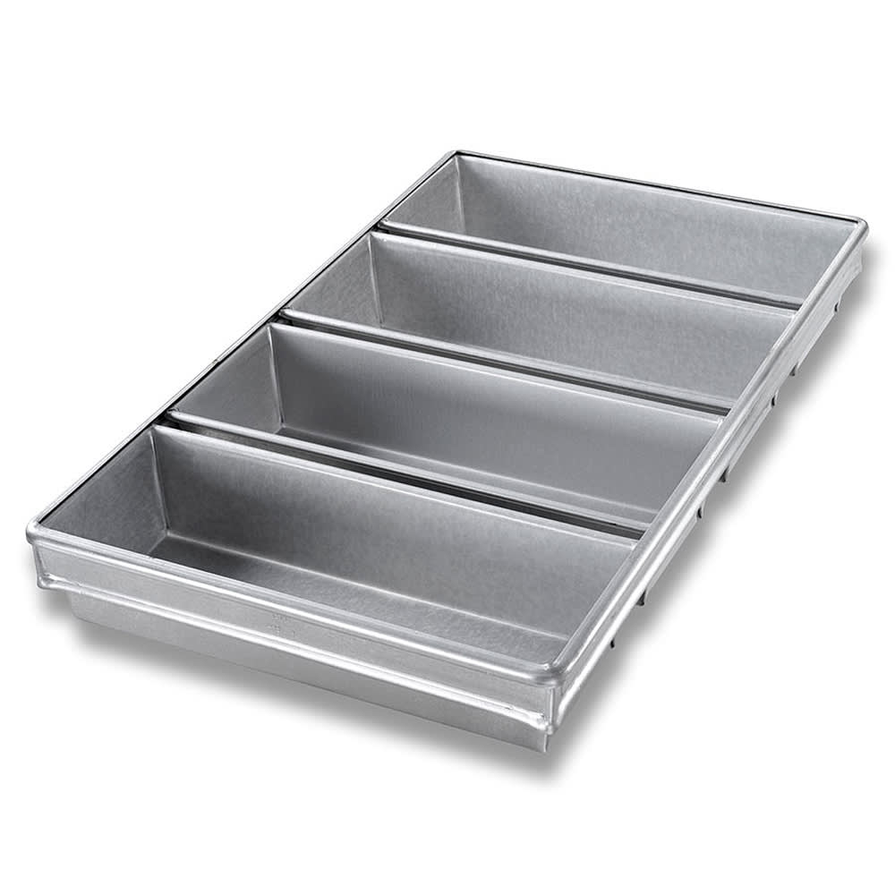 225-44945 Bread Pan Set, Holds (4) 12 1/4" x 4 1/2" Pans, AMERICOAT Glazed 26 ga Alumin...