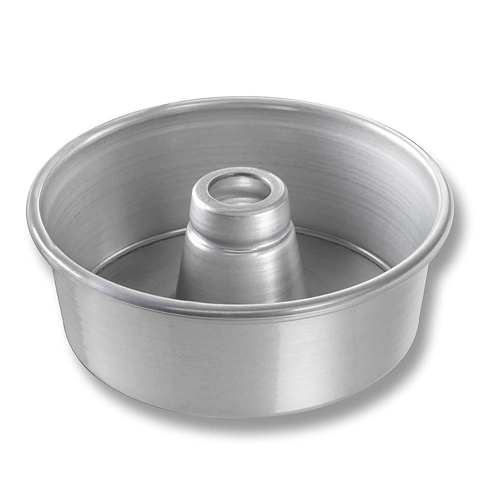 225-46500 Angel Food/Tube Cake Pan, 7 1/2" dia, 2 3/4" Deep, Noncoated 15 ga Aluminum
