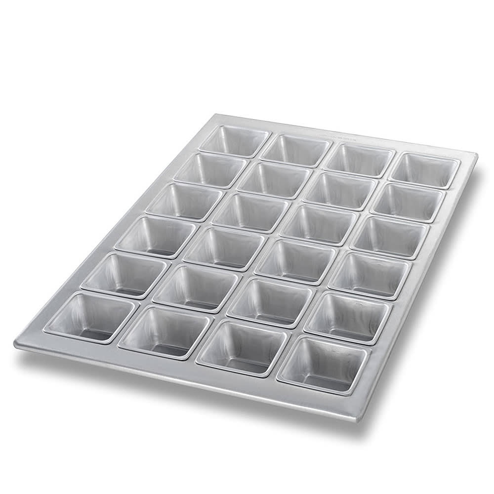 225-46605 Square Muffin Pan, Makes (24) 2 3/5" Square Muffins, AMERICOAT Glazed 20 ga Alumin...