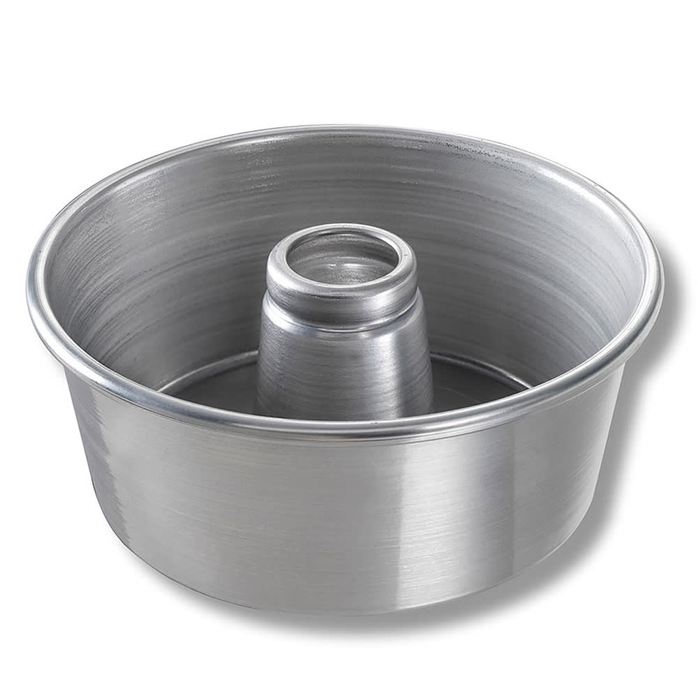 225-46550 Angel Food/Tube Cake Pan, 9 1/2" dia, 4" Deep, Noncoated 15 ga Aluminum
