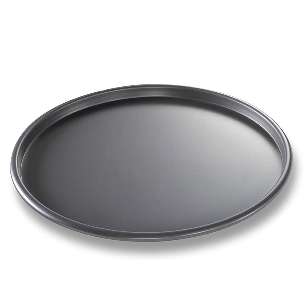 225-49100 10" Thin Crust Pizza Pan, 3/8" Deep, BAKALON Noncoated 14 ga Aluminum
