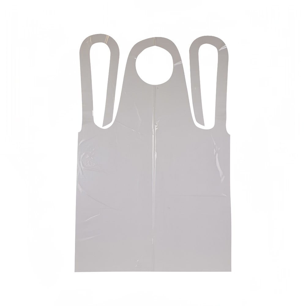 417-439449 Neatgards Disposable Embossed Poly Apron - 28" x 46", Clear