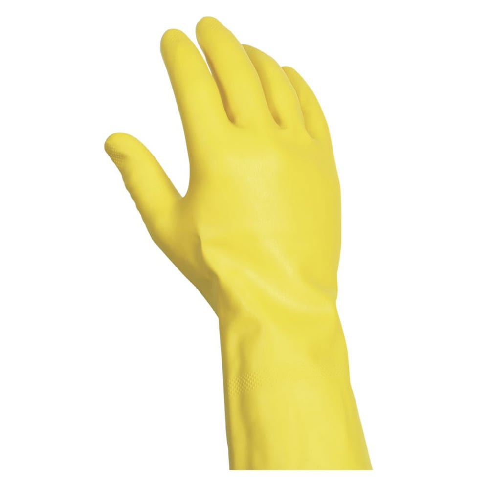 417-456794 12" Cleaning Gloves - Latex, Yellow