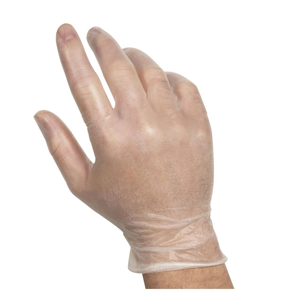417-458603 General Purpose Vinyl Gloves - Powder Free, Clear, Medium