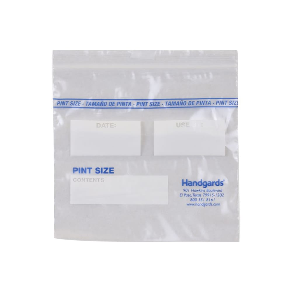 417-568697 Zipgards Zipper Seal Top Freezer Bag - 6"L x 6 1/2"W, LDPE