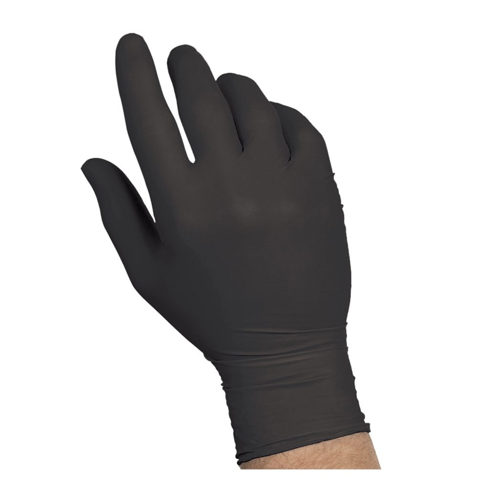 417-665397 Nitrile General Purpose Disposable Gloves - Powder Free, Black, Medium