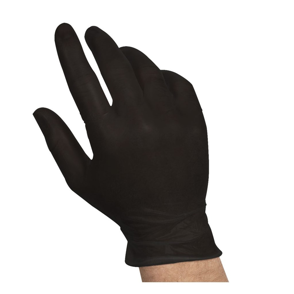 417-696448 General Purpose Vinyl Gloves - Powder Free, Black, Large
