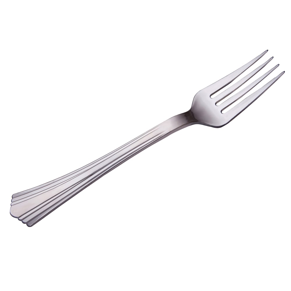 WNA 610155 7" Disposable Fork - Polystyrene, Silver