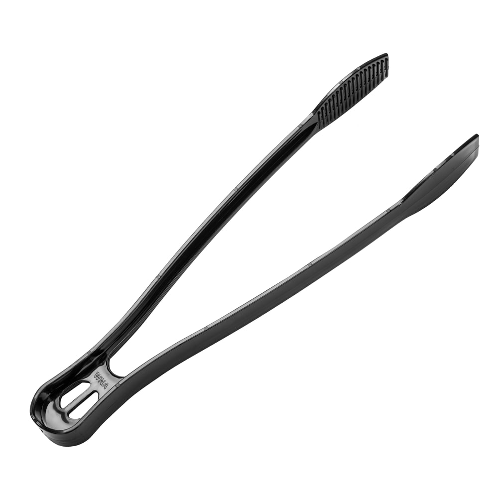 425-590787 9" Disposable Tongs - Polystyrene, Black