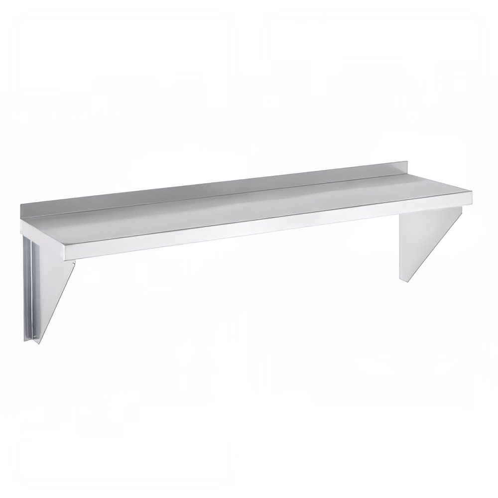 Channel AWS1224 Solid Wall Mounted Shelf, 24"W x 12"D, Aluminum