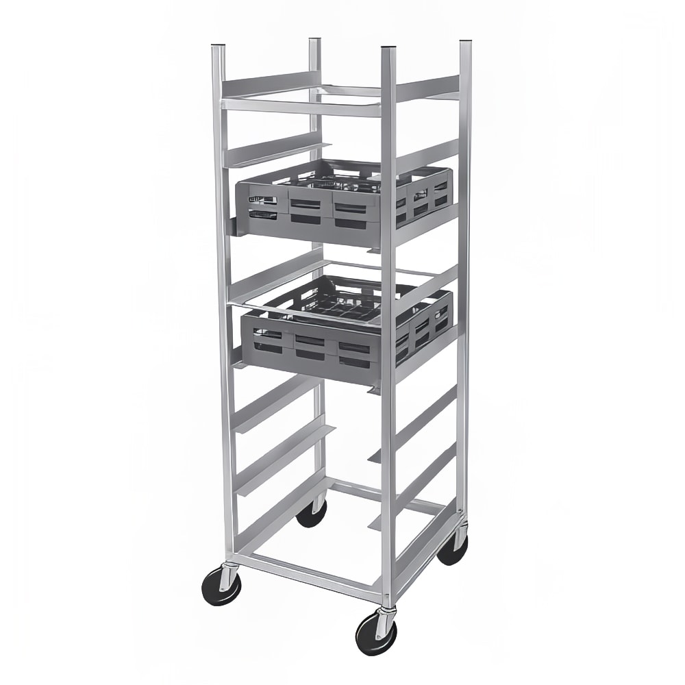 148-AXDGRR8 24"W Glass Rack Cart w/ (8) Glass Rack Capacity, Aluminum
