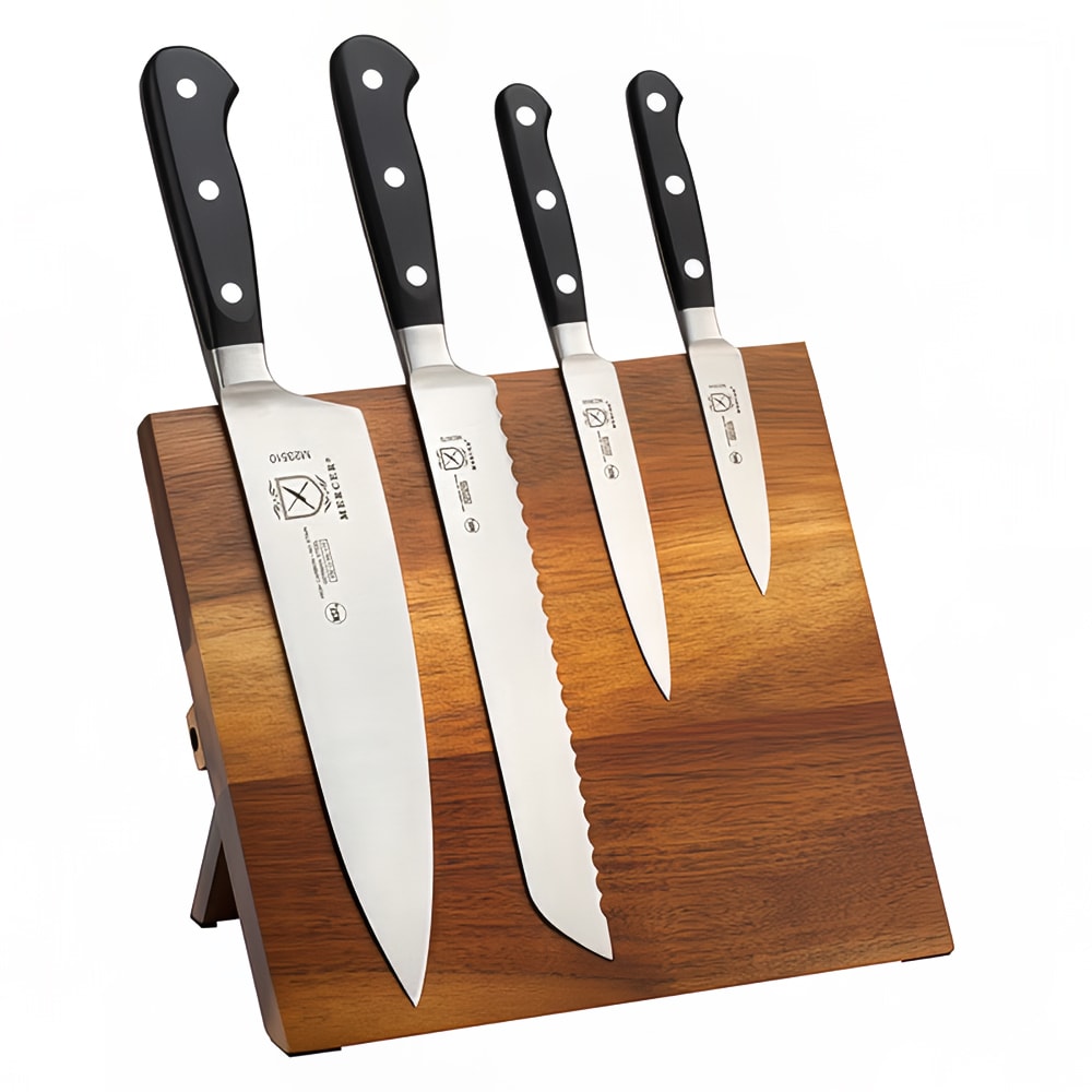 Mercer Culinary M21970AC 5 Piece Knife Set w/ Acacia Magnetic Board