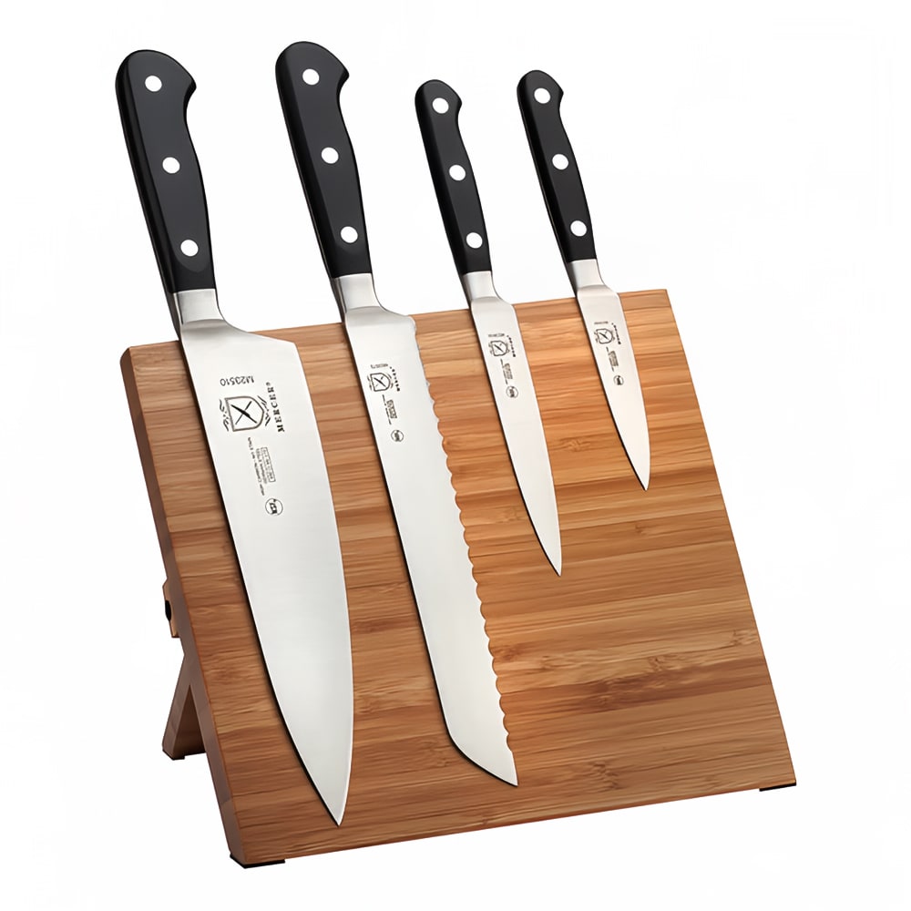 Mercer Culinary M21970BM 5 Piece Knife Set w/ Bamboo Magnetic Board
