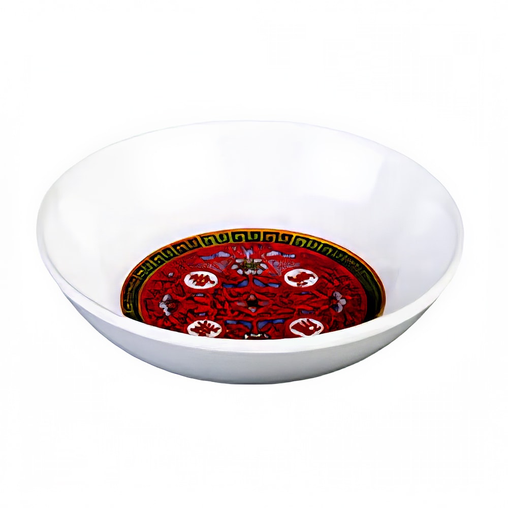 438-1101TR 1 oz Melamine Sauce Dish, Red/White