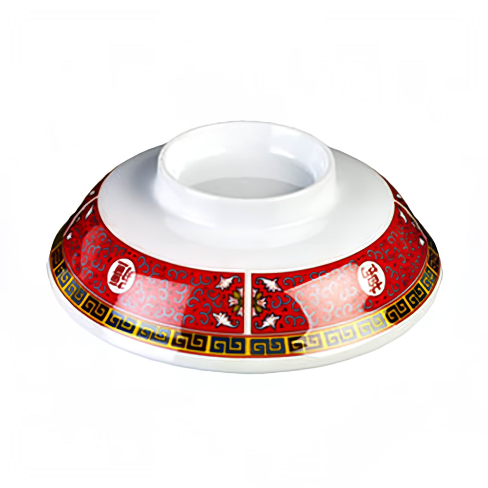 438-3201CTR 5 1/4" Round Longevity Lid for Noodle Bowl - Melamine, Red/White