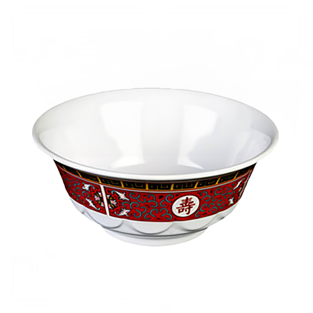 438-5275TR 34 oz Round Melamine Bowl, Red/White