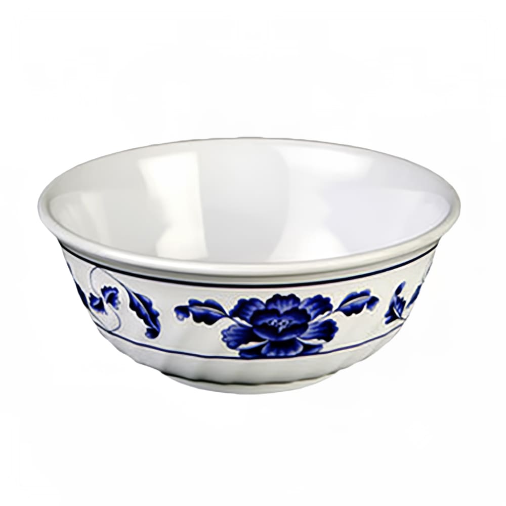 438-5306TB 21 oz Round Melamine Bowl, White/Blue
