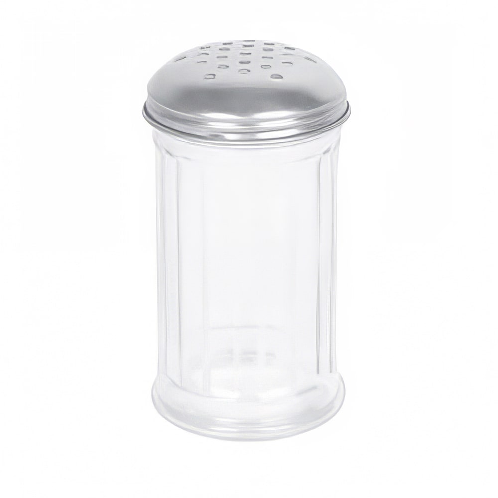 Thunder Group GLTWSJ012P 12 oz Paneled Glass Cheese Shaker w/ Perforated Top, Stainless