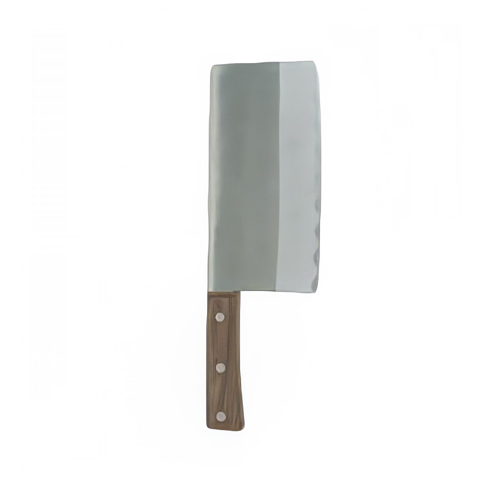 438-JAS010055B 7" Cleaver w/ Wood Handle, Stainless Steel