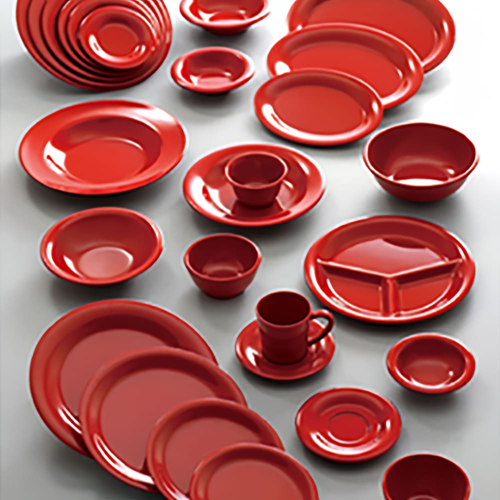 Red Rocqgroup Ramekin Thunder Group ML536PR1 2 1/2 oz Smooth Melamine Ramekin, Pure Red