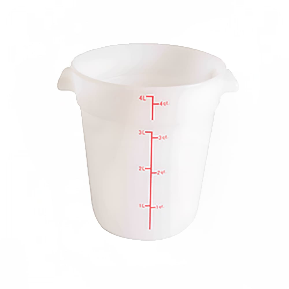 438-PLRFT304PP 4 qt Round Food Storage Container - Polypropylene, White