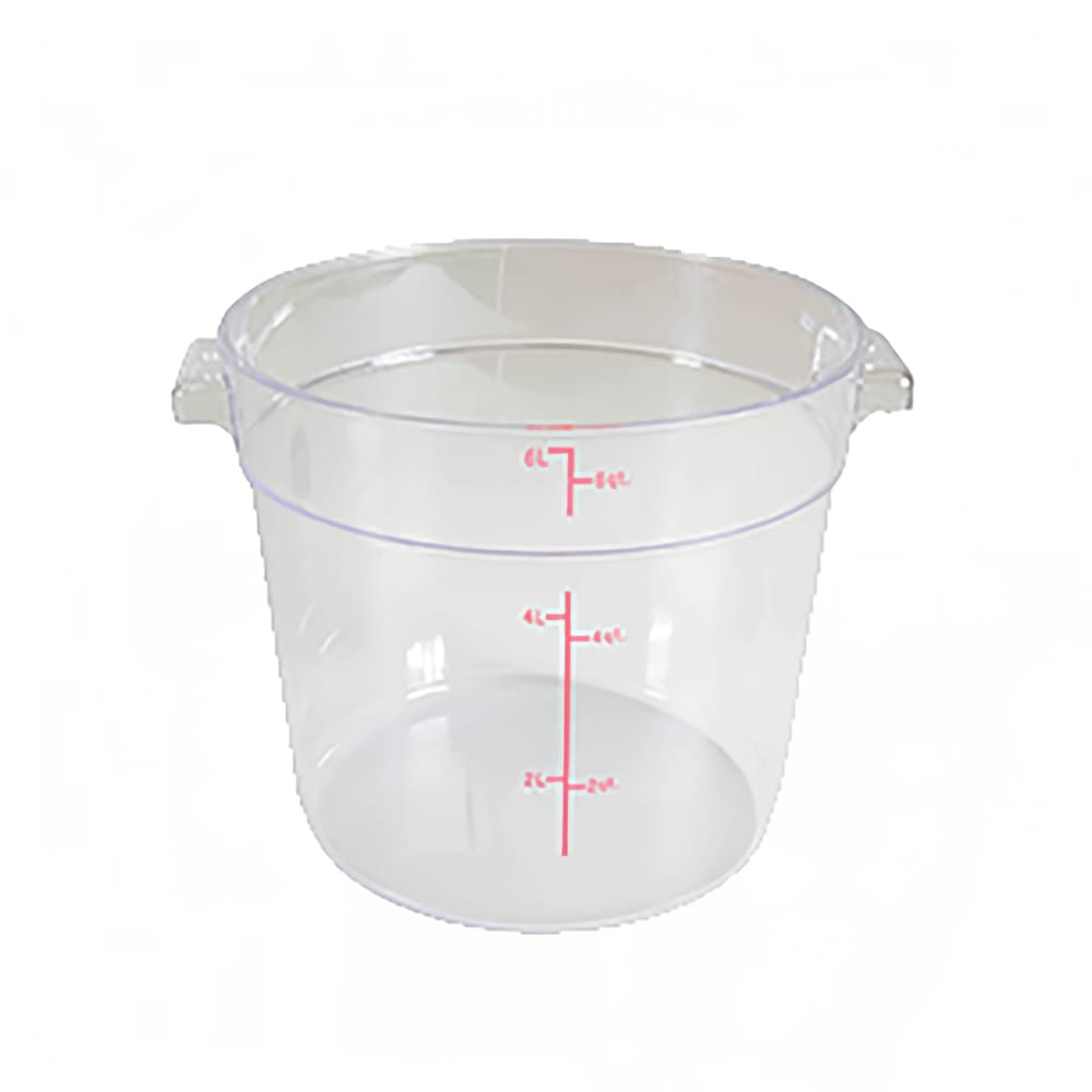 438-PLRFT306PC 6 qt Round Food Storage Container - Polycarbonate, Clear