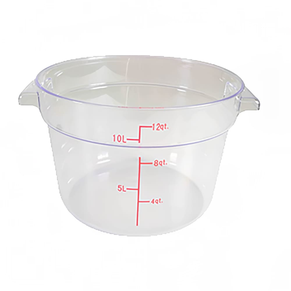 438-PLRFT312PC 12 qt Round Food Storage Container - Polycarbonate, Clear