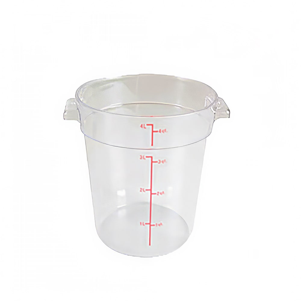 438-PLRFT304PC 4 qt Round Food Storage Container - Polycarbonate, Clear