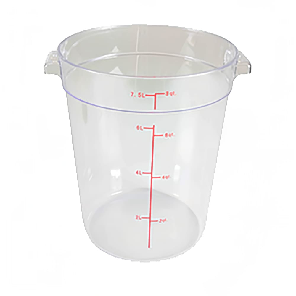 438-PLRFT308PC 8 qt Round Food Storage Container - Polycarbonate, Clear