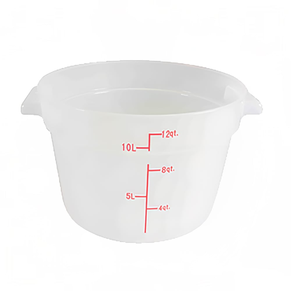 438-PLRFT312TL 12 qt Round Food Storage Container - Polypropylene, Translucent