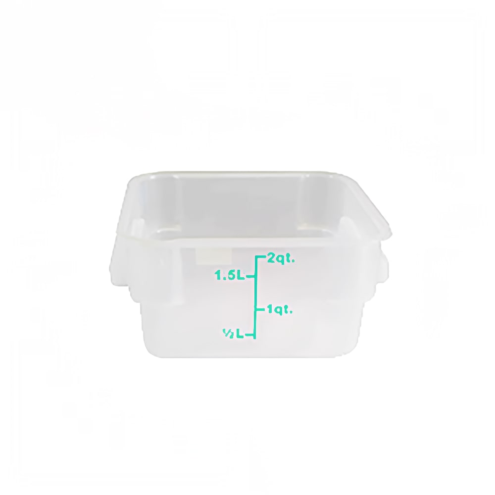 438-PLSFT002TL 2 qt Square Food Storage Container - Polypropylene, Translucent
