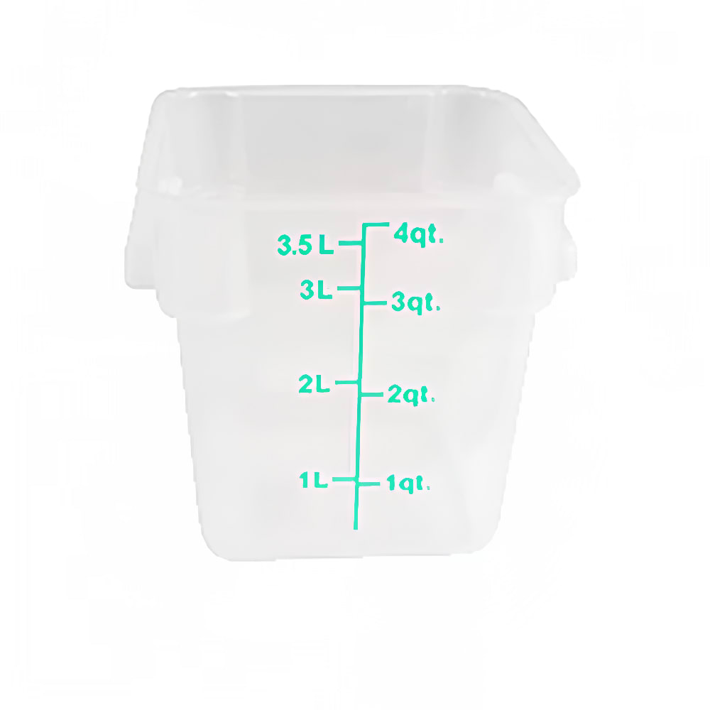438-PLSFT004TL 4 qt Square Food Storage Container - Polypropylene, Translucent