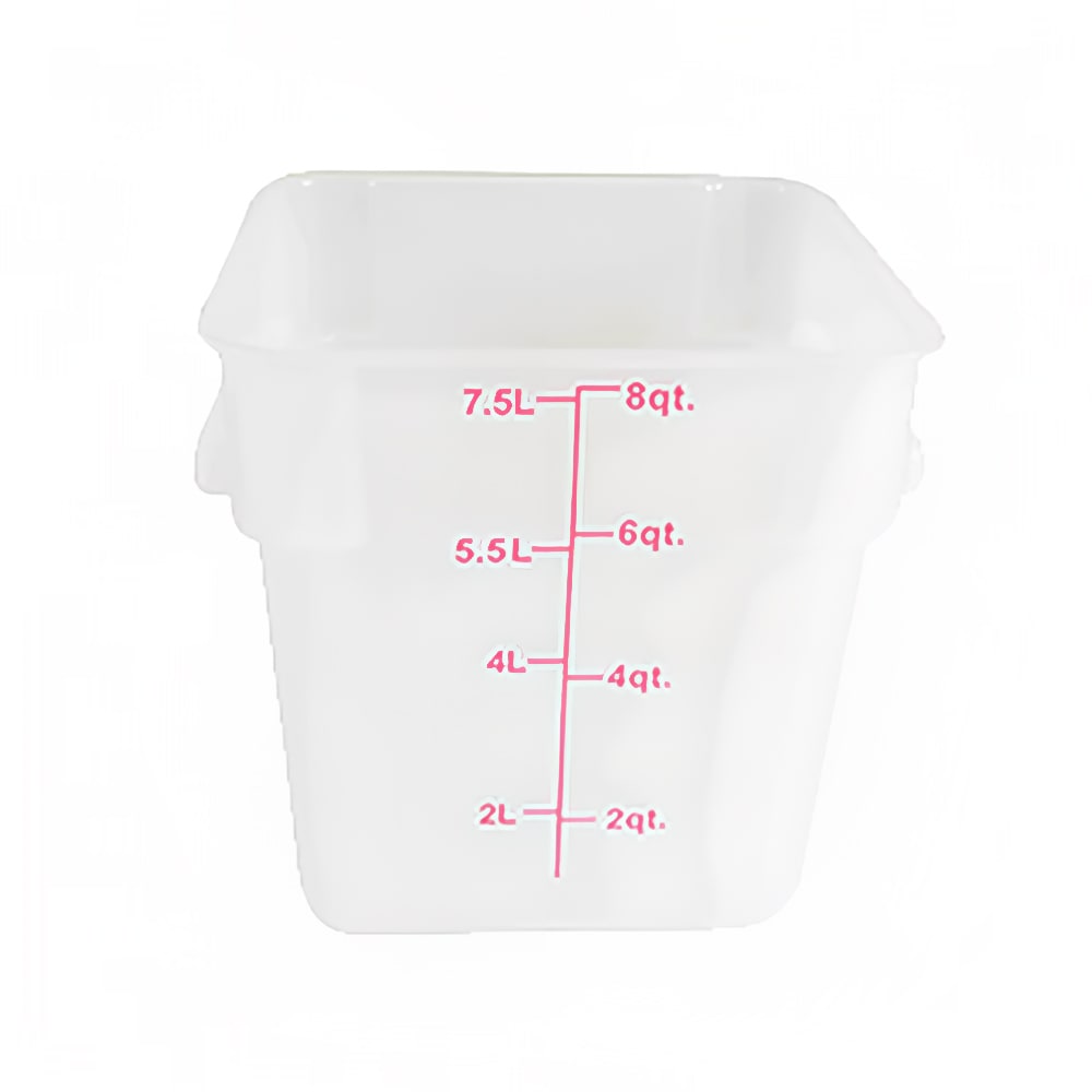 438-PLSFT008TL 8 qt Square Food Storage Container - Polypropylene, Translucent