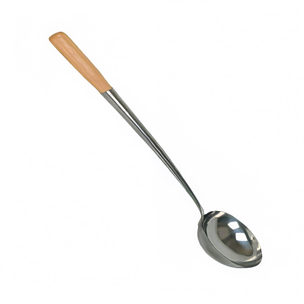 438-SLLD309 16 3/4" Chinese Serving Spoon w/ Wood Handle, Stainless Steel