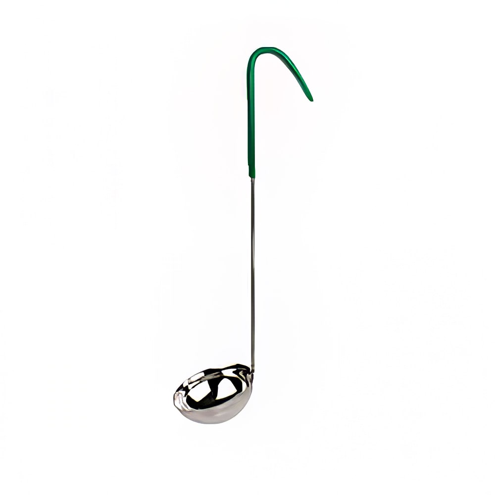 438-SLOL205 4 oz SLOL Series Serving Ladle - Stainless Steel, Green Vinyl Handle