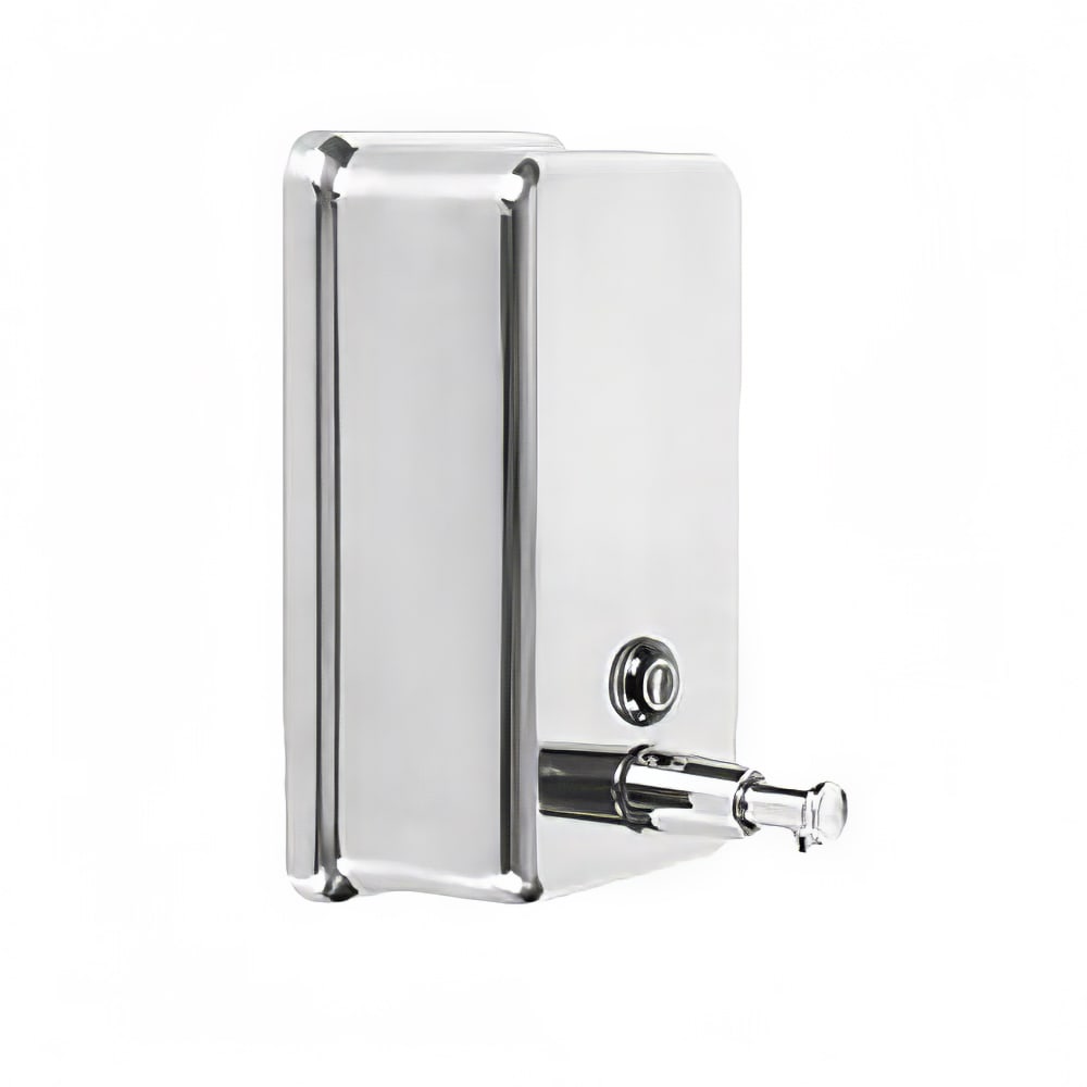 438-SLSD040V 40 oz Vertical Wall Mount Hand Soap Dispenser, Stainless Steel