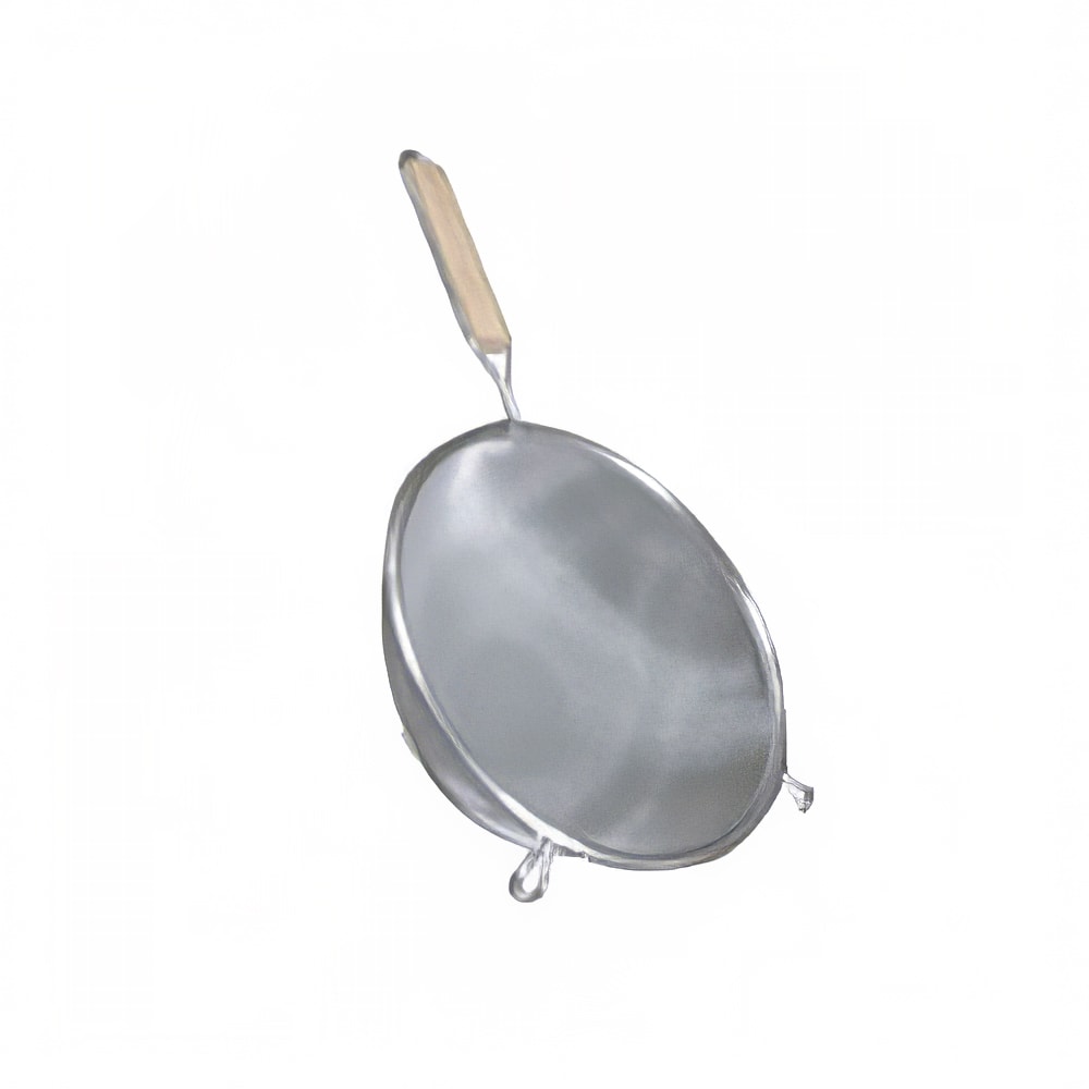 438-SLSTN5410 10" Strainer w/ Double Medium Mesh & Wooden Handle, Stainless