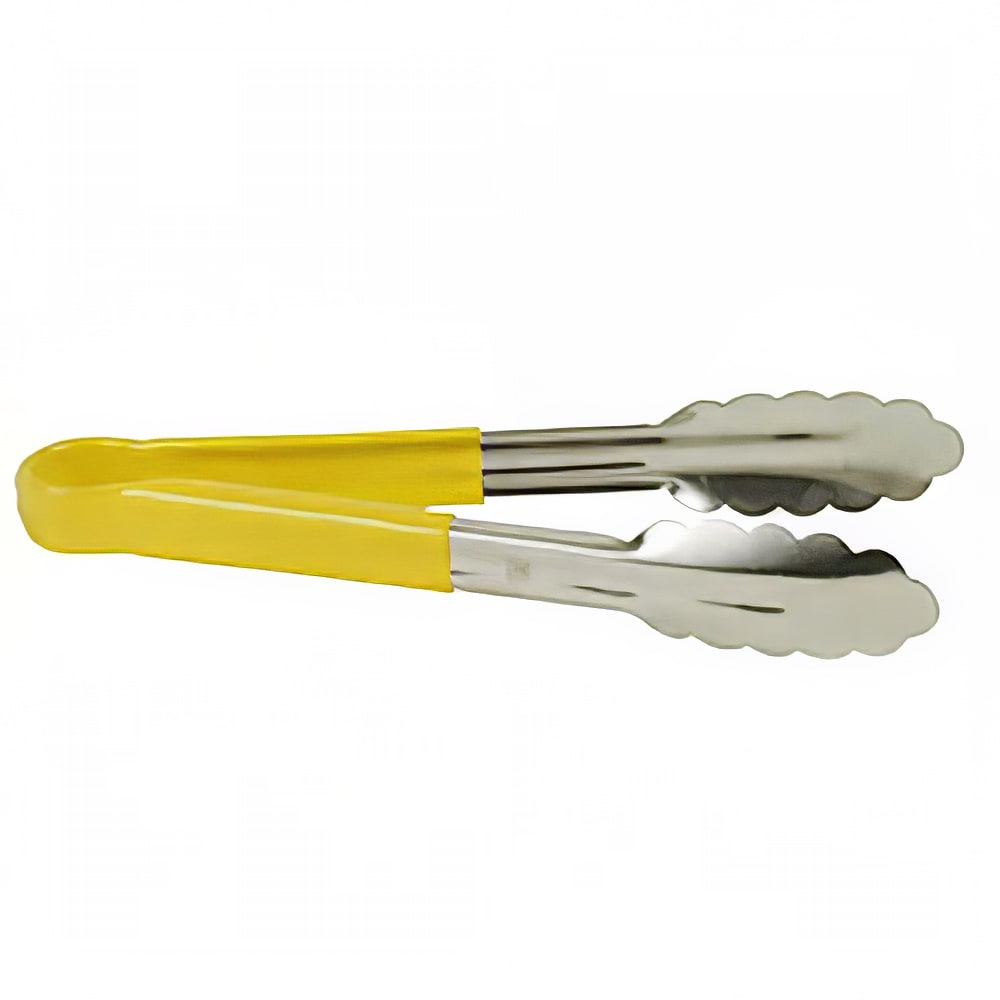 438-SLTG812Y 12"L Stainless Utility Tongs, Yellow