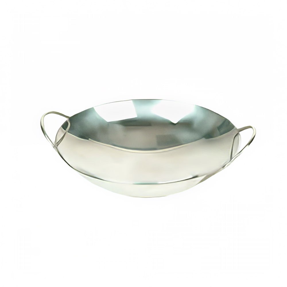 438-SLWK008 8" Round Wok Serving Dish, Stainless Steel