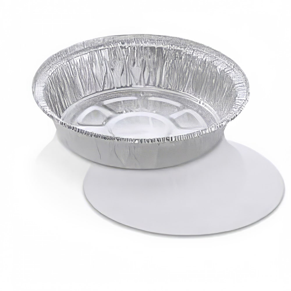 428-552447 JCO 7" Round Disposable Foil Pan w/ Board Lid